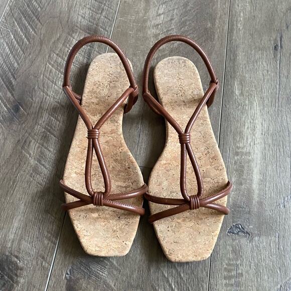 NWB Vince Hazen Square Toe Sandal cognac 8.5 - Picture 3 of 5